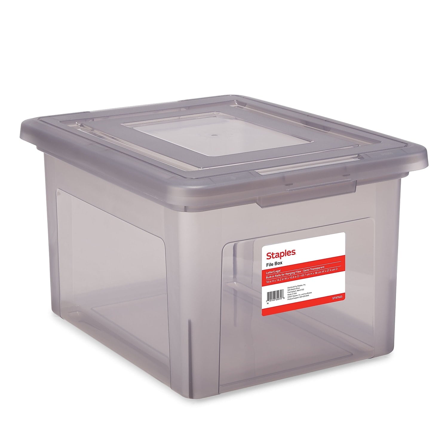 MyOfficeInnovations Hanging File Box Snap Lid Letter/Legal Size Frost Gray MYO24413996