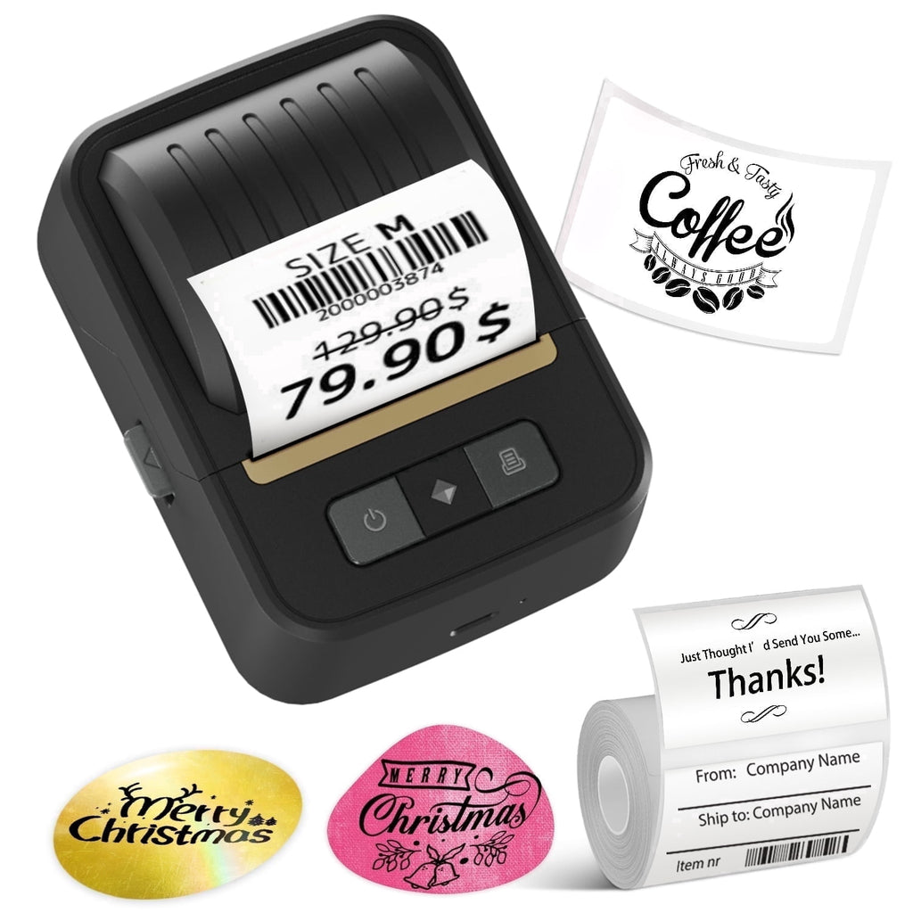 2-Inch Portable Thermal Label Printer for Small Business Address, Barcode, Logo, Label Makers Compatible with iOS, An...
