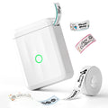 Upgraded D110 Mini Portable Label Printer Inkless Labeler Sticker Bluetooth Rechargeable Thermal with Tape(White)