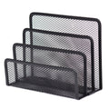 Desk Mail Organizer, Office Small Letter Sorter Desktop File Organizer Metal Mesh with 3 Vertical Upright Compartments