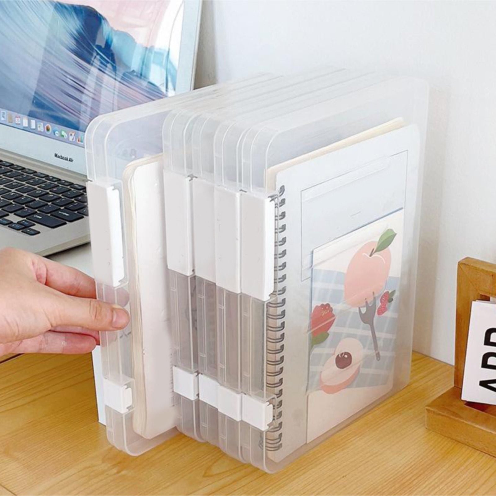 Office Cabinet Clearance! File Storage Box Transparent Small Transparent File Box Storage Box Portable Supplies Holde...
