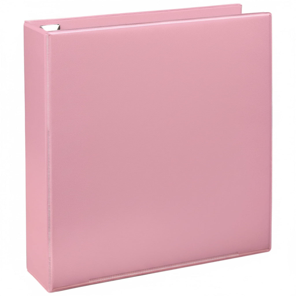 Heavy-Duty View 3-Ring Binder, 2" D-Rings, 49% Recycled, Light Pink