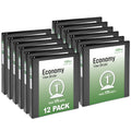 Economy View 3 Ring Binders, 1" Round Rings, 1.4" Spine, 175-Sheet Capacity, Black Binders (12-Pack of 03425)