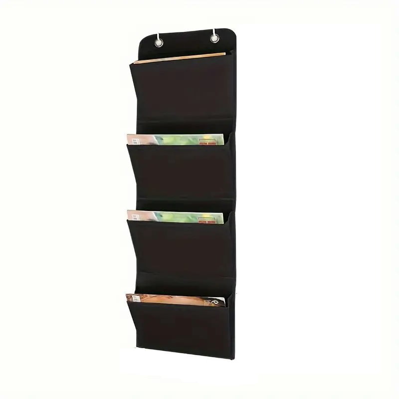 Oxford Cloth Hanging Wall File Organizer, Waterproof Office Folder Storage Pocket for Magazine, Book, Documents - Ove...