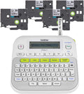 Easy-to-Use Label Maker Bundle (4 Label Tapes Included), White, Small