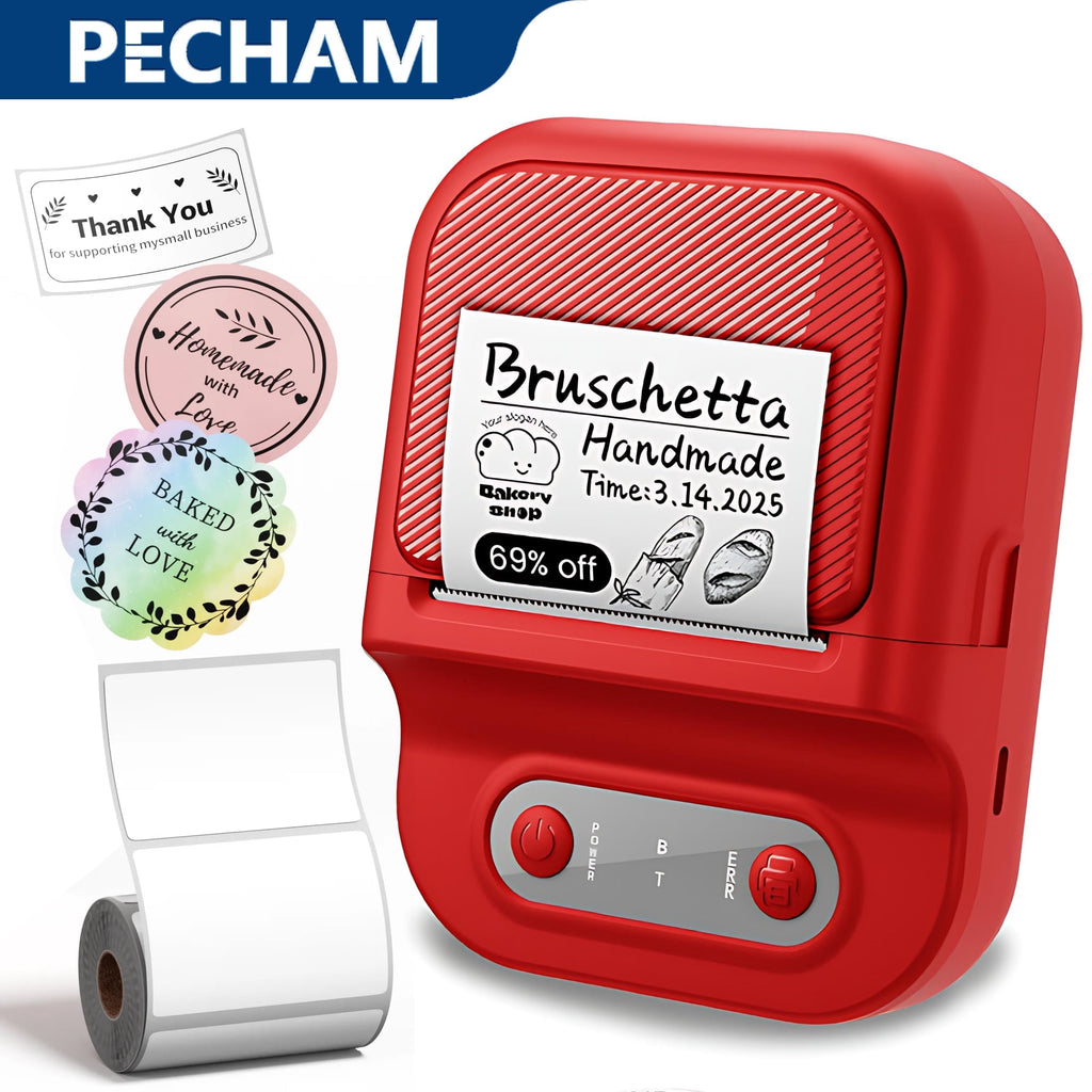 Thermal Label Printer, Label Maker Machine with Tape, Bluetooth Label Maker, Portable Thermal Sticker Printer for Sma...
