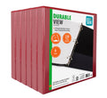 Pen + Gear 1" Durable Binder,1" Slanted D-Rings, Red, 6 Pack