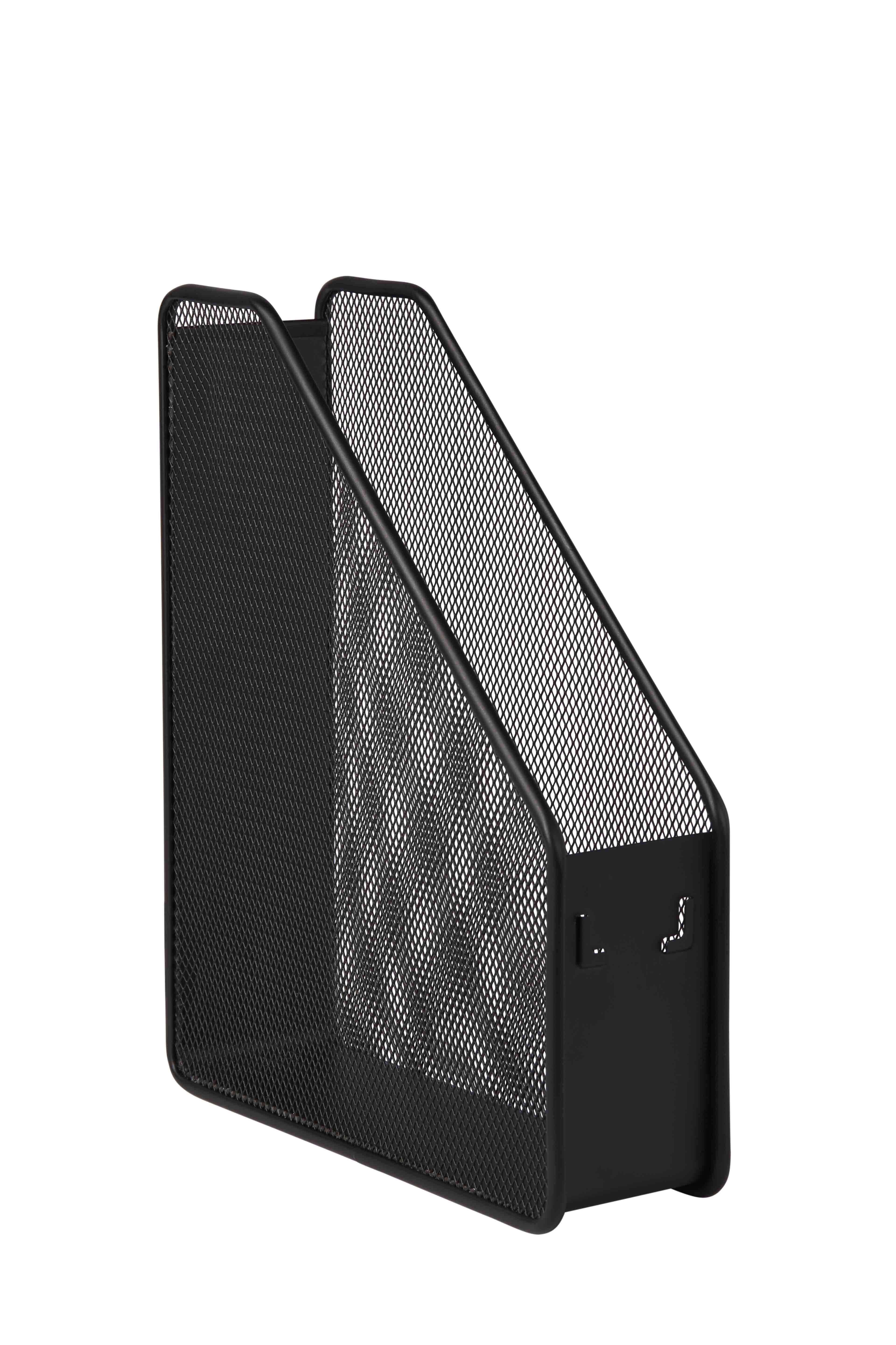File Organizers, Metal Mesh Magazine File Holder, Black, One Compartment