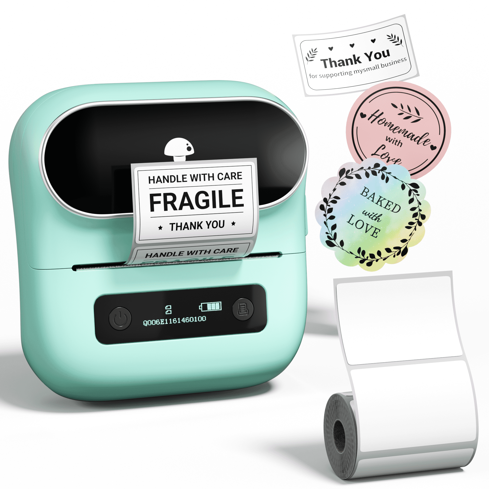 Phomemo M220 3.14 Inch Portable Bluetooth Thermal Label Maker - Support 20-80mm Width Label for Clothing, Mailing, and Address Labels - Comp