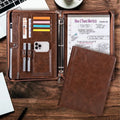 Binder with Zipper, Vegan Leather Professional Portfolio Organizer with 3-Ring Binder, Notepad & Resume Holder for Me...