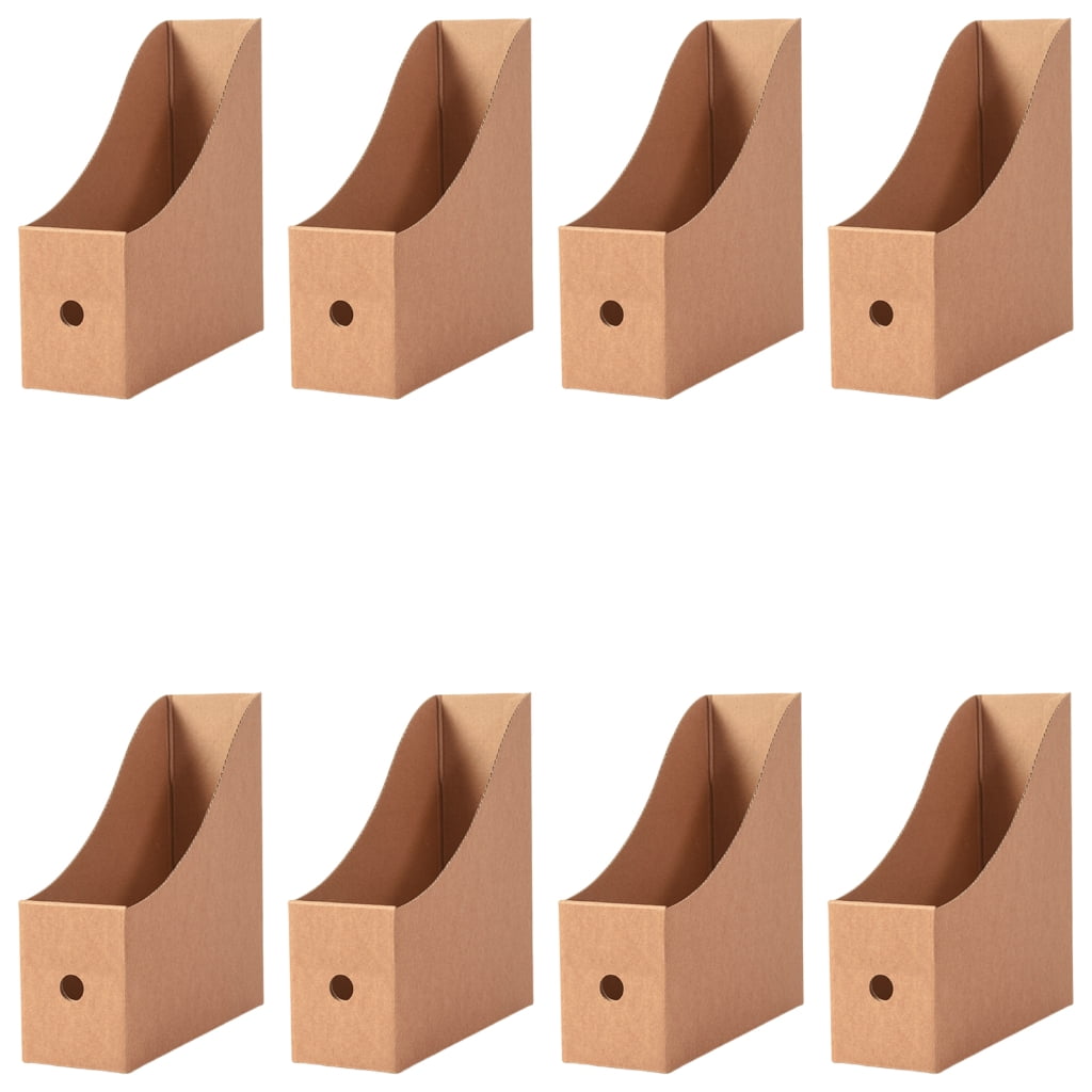 8 Pcs File Box Document Organizers Box File Storage Box Desktop Organizers Cardboard Magazine File Holders for Office