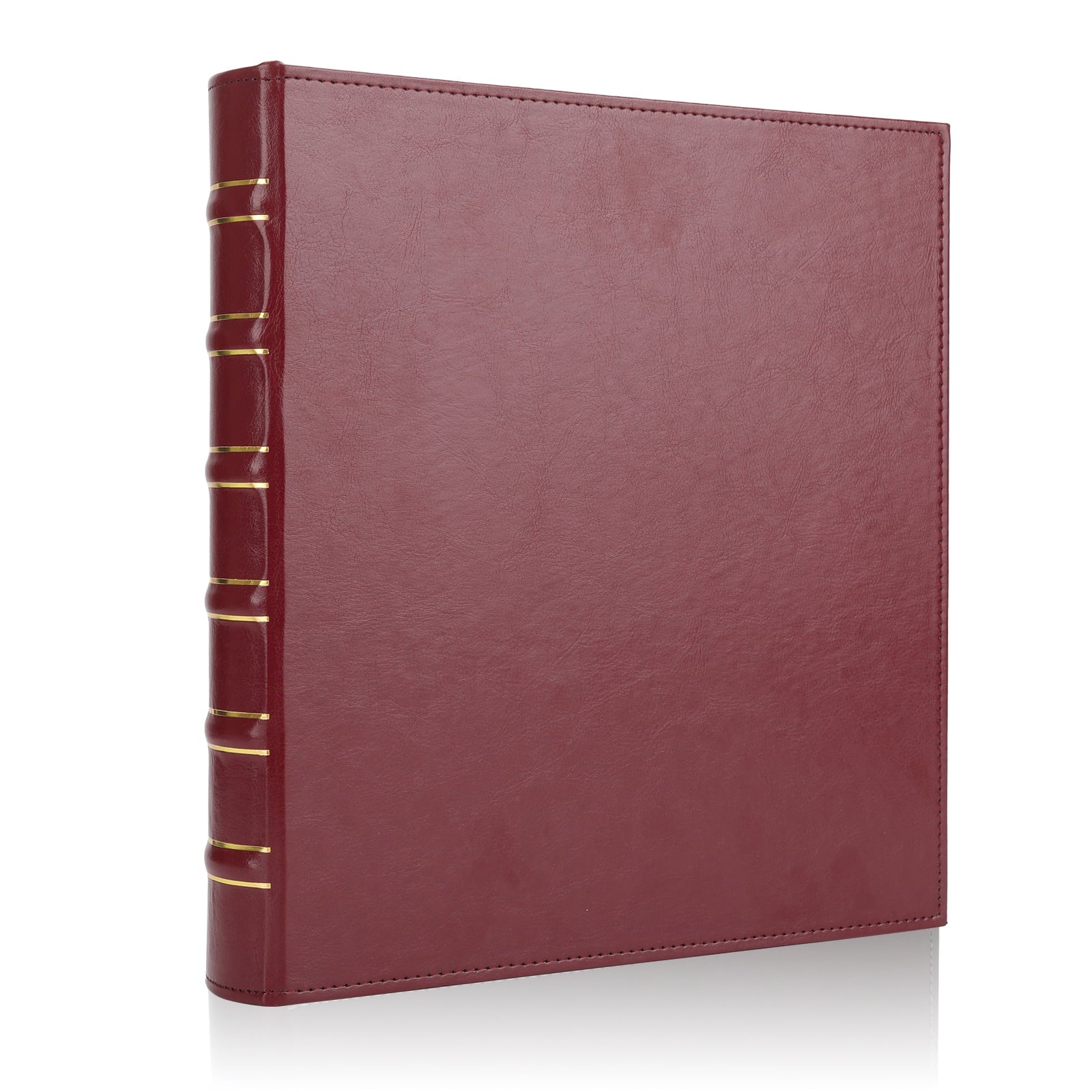 Classical binder 1 Inch 3 Ring Binder Rings,Vintage Leather 3 Ring Binder Letter Size 8.5 x 11,Red