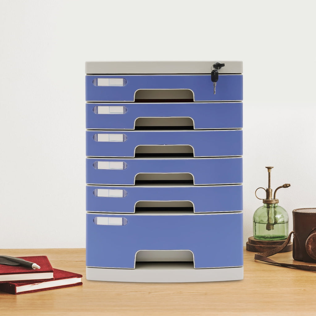Rectangular Organizing Box, Drawer Type Storage Box with 6 Compartments, Drawer File Organizer for study, office, living room, bedroom, dorm