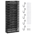 Wall File Rack, 12-Slot Single Piece Mesh Wall Organizer, Metal Magazine, Mail, Document & Paper Storage Holder, Wall...
