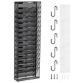 KFFKFFWall File Rack, 16-Slot Single Piece Mesh Organizer, Wall-Hanging Magazine, Mail, Paper & Document Holder, Metal Storage with Label Ta
