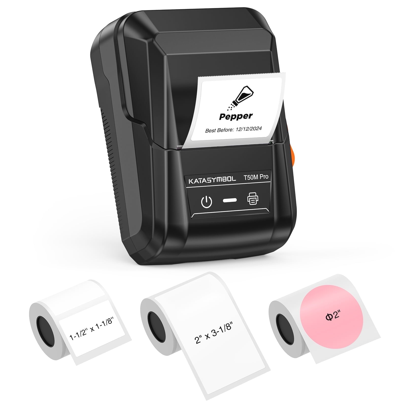 T50M Pro Bluetooth Label Maker Machine with 3 Tapes, Versatile App with 40 Fonts and 450+ Icons, Black