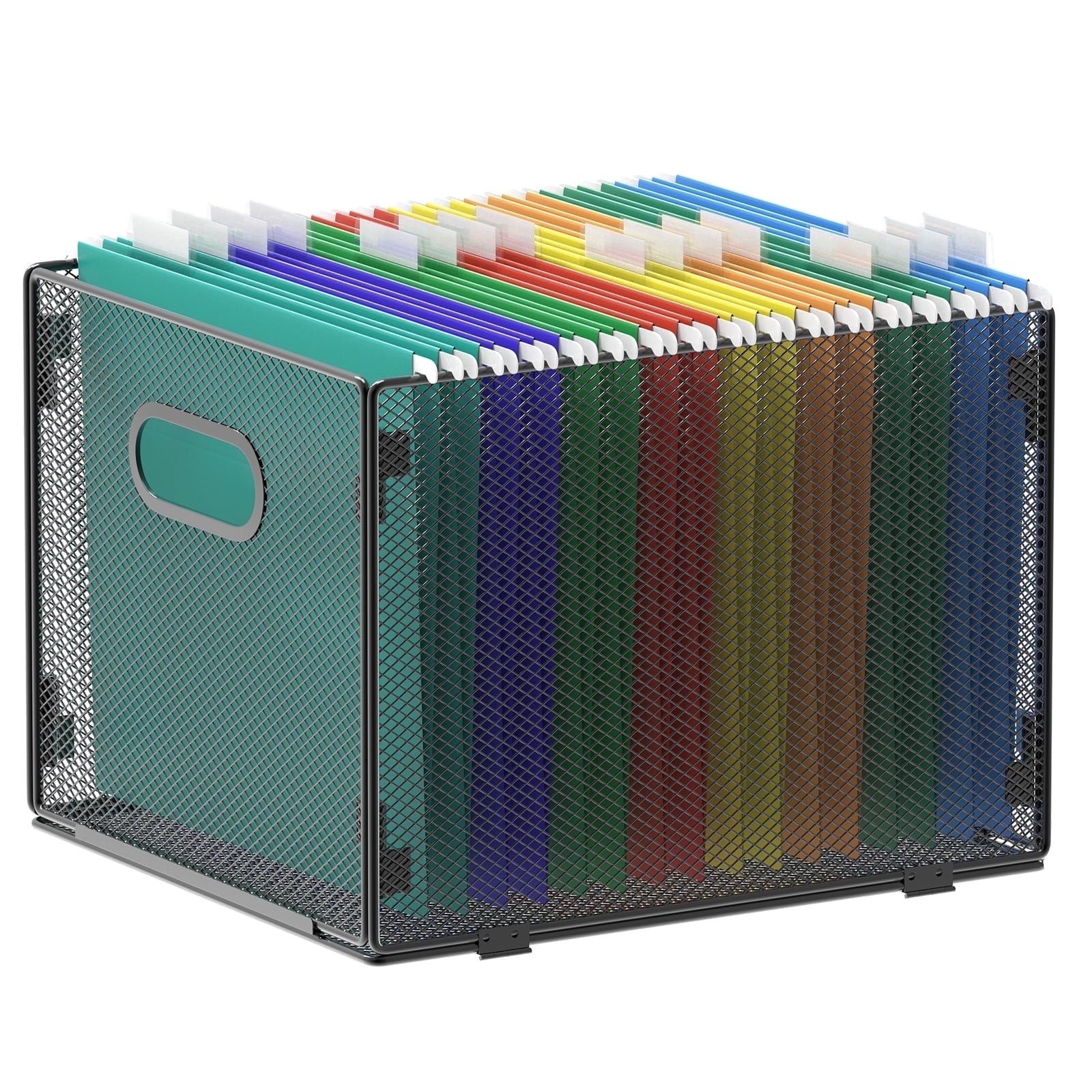Hanging File Organizer, Mesh File Folder Organizer File Crate File Cabinet Inserts Storage Box, Letter Size