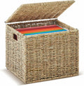 Organizers Decorative Baskets for Hanging Folders Filing Cabinet with Lid Collapsible Letter Size Document Storage fo...