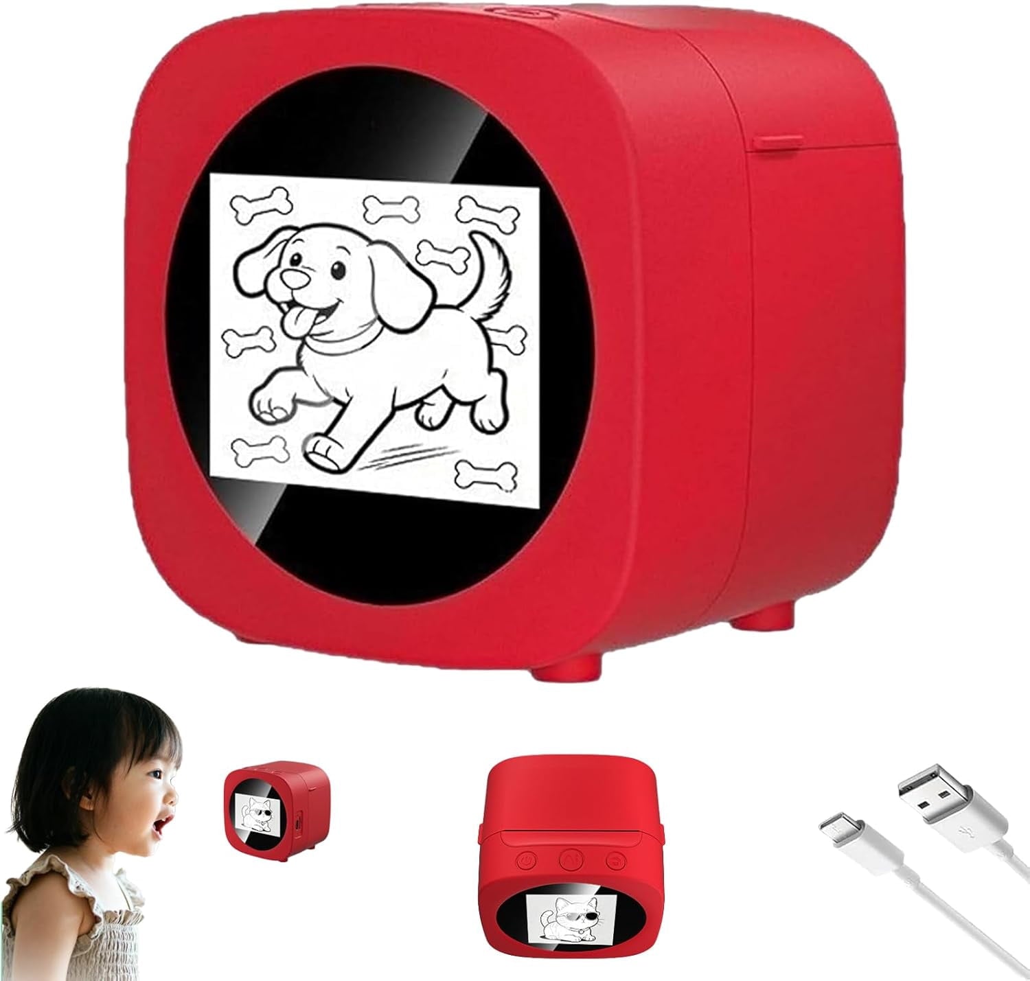 Sticker Printer, Mini Inkless Thermal Label Maker with Preview Screen, Portable for Home Office School Craft Labeling