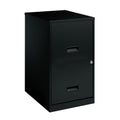 18" Deep 2 Drawer Letter Width Vertical File Cabinet, Black