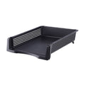 Stackable Vertical File Organizer, Black Laminated Plastic Desktop Document Tray, Paper Storage Rack For Home & Offic...