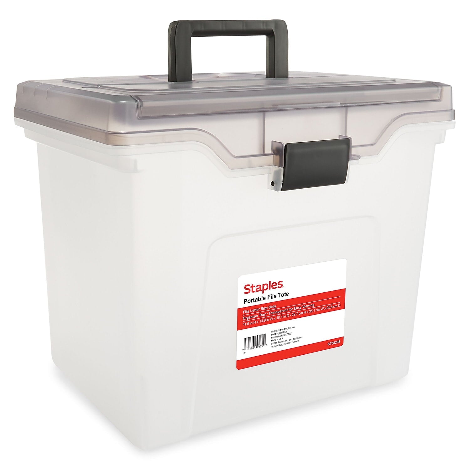 File Box File Portable Tote Letter Size Clear (140165/111112)