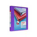 Heavy Duty 1" 3-Ring View Binder with D-Rings and Four Interior Pockets Purple 3/Pack