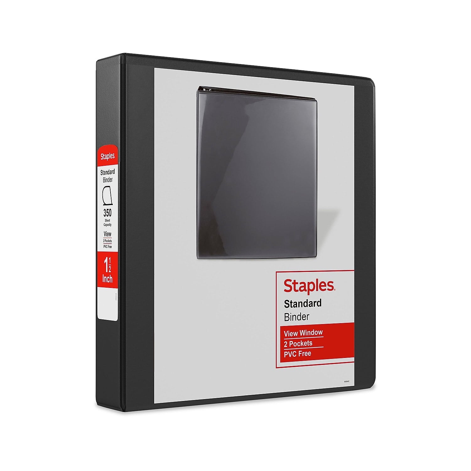 Standard 1.5" 3-Ring View Binders Black 12/Carton /