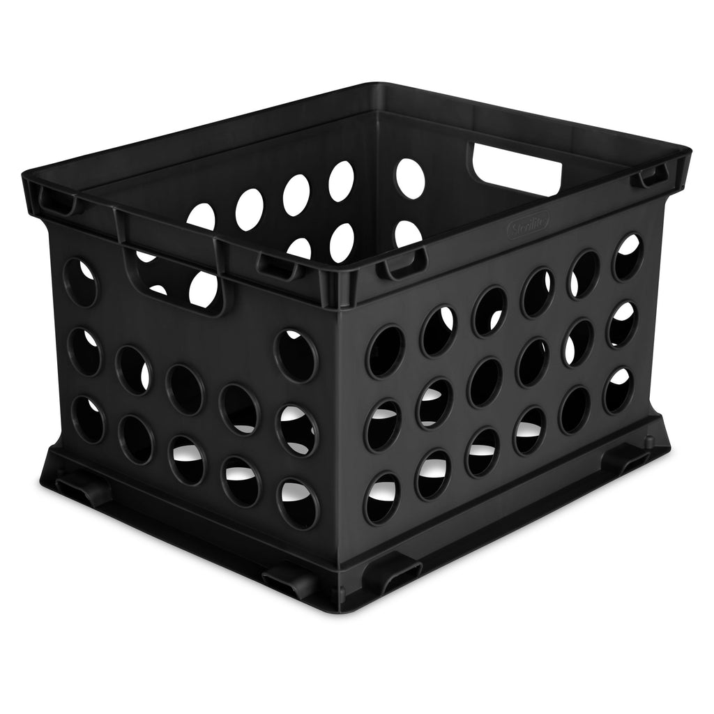 File Crate, Versatile Plastic Storage Bin with Through Handles, Fits Letter & Legal-sized Hanging Files, Stackable, B...