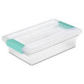 Small Clip Box Clear Storage Bins Tote Container w/ Latching Lid, 6 Ct