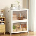 with Lid , Stackable Containers with Wheels and Magnetic Doors, Plastic Clothes Closet Organizers and Box for Home an...