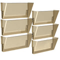 Legal-Size Unbreakable Wall Pocket, Plastic File Organizer, Smoke, 6-Pack