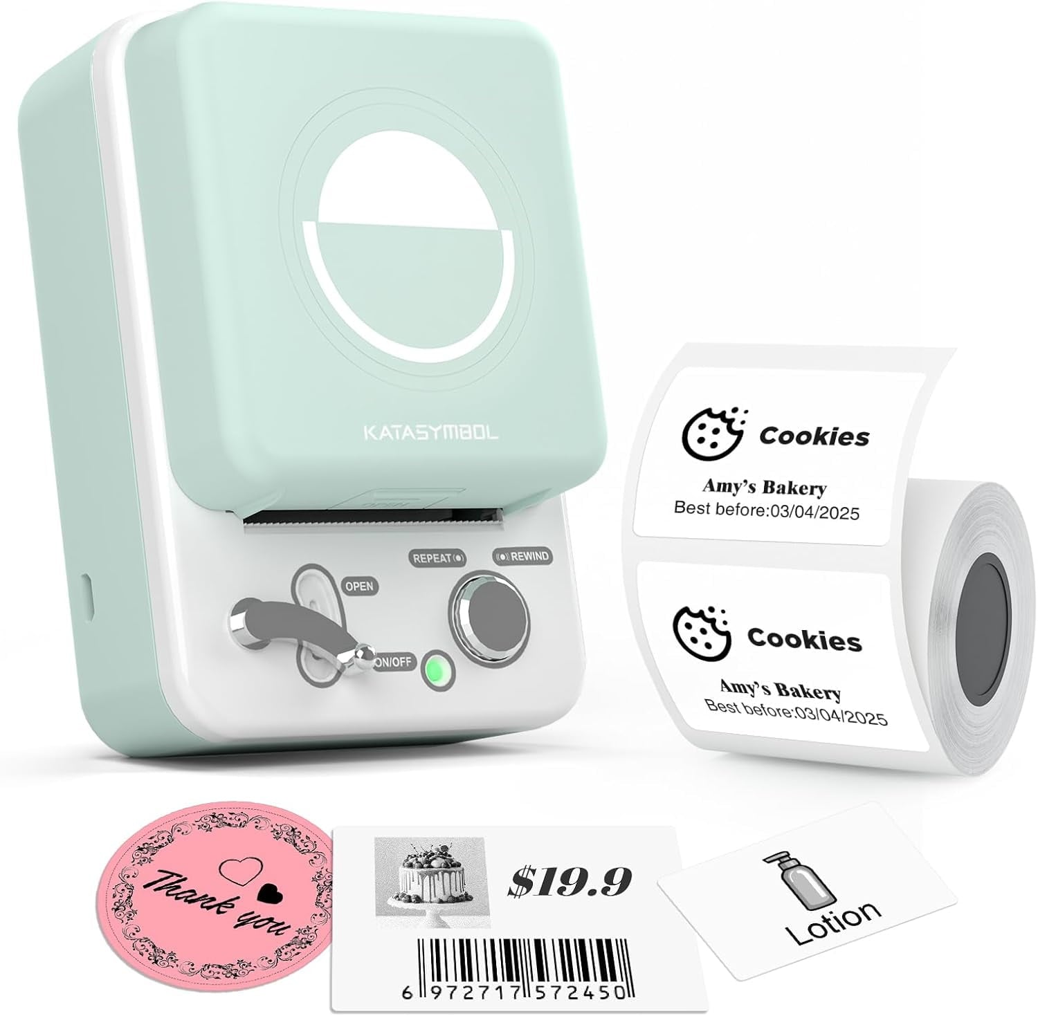Plus Bluetooth Label Maker Machine with Tape, High Printing Clarity, Versatile App with 40+ Fonts and 450+ Icons, Ink...