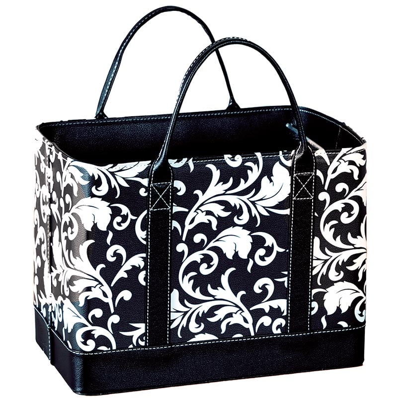 The Lakeside Collection Faux Leather Letter-Size File Organizer, Black