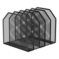 5/7 Metal Vertical Desktop Organizer Sturdy Desk File Organizer Adjustable Mesh File Folder Stand Sorter for Home