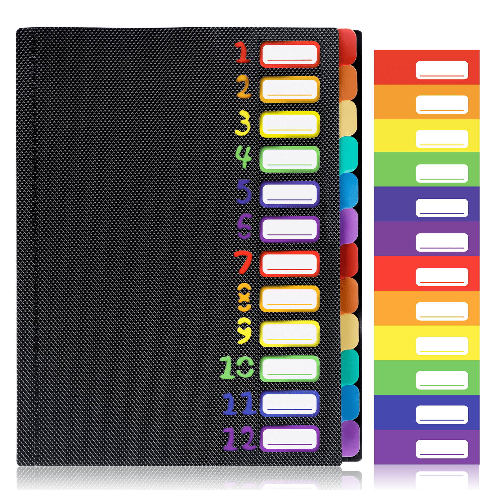 Troxlin Expanding File Folder 12 Pockets Accordion File Organizer with Colorful Tabs,Portable A4 Letter Size Paper Document Receipt Organize