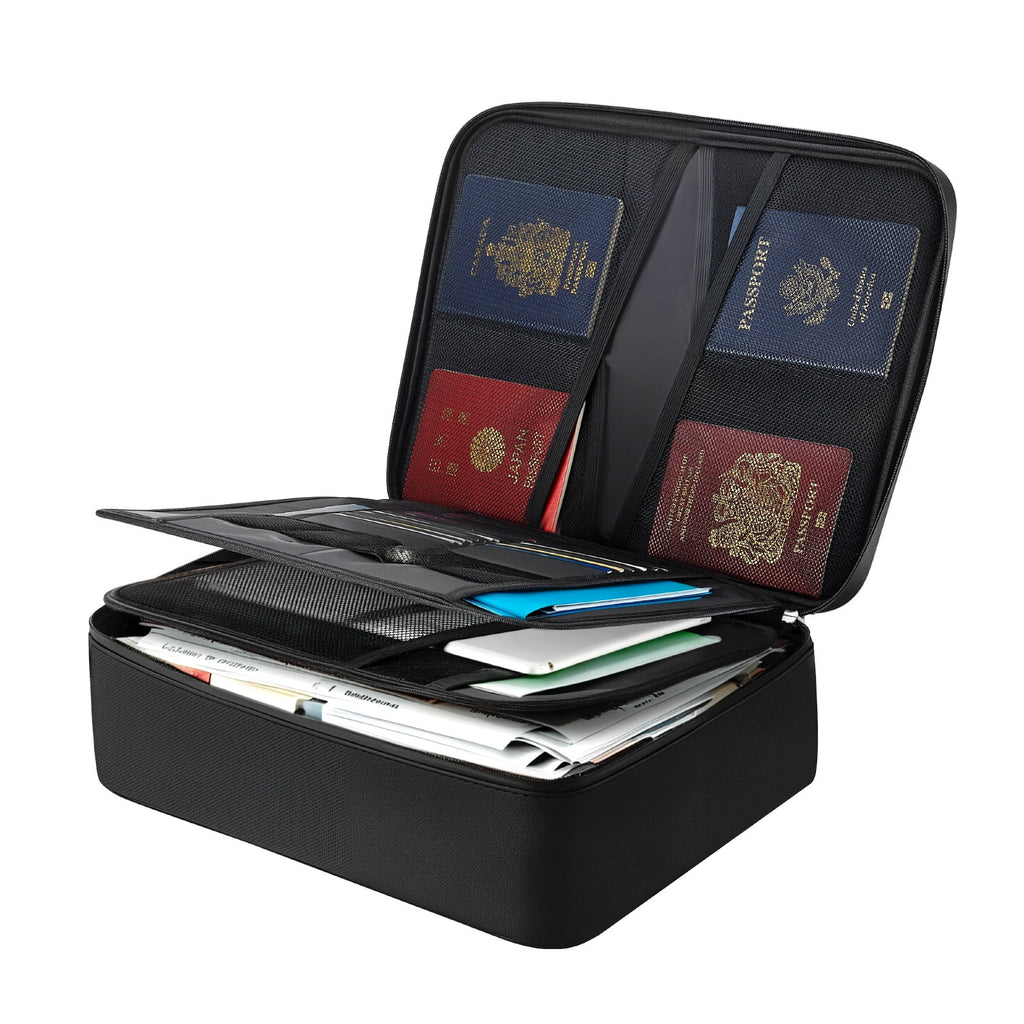 VEVOR Fireproof Document Box, 1832  Heat Insulated Fireproof & Waterproof Box with Lock, Portable Multi-Layer Home Office Travel File Storag