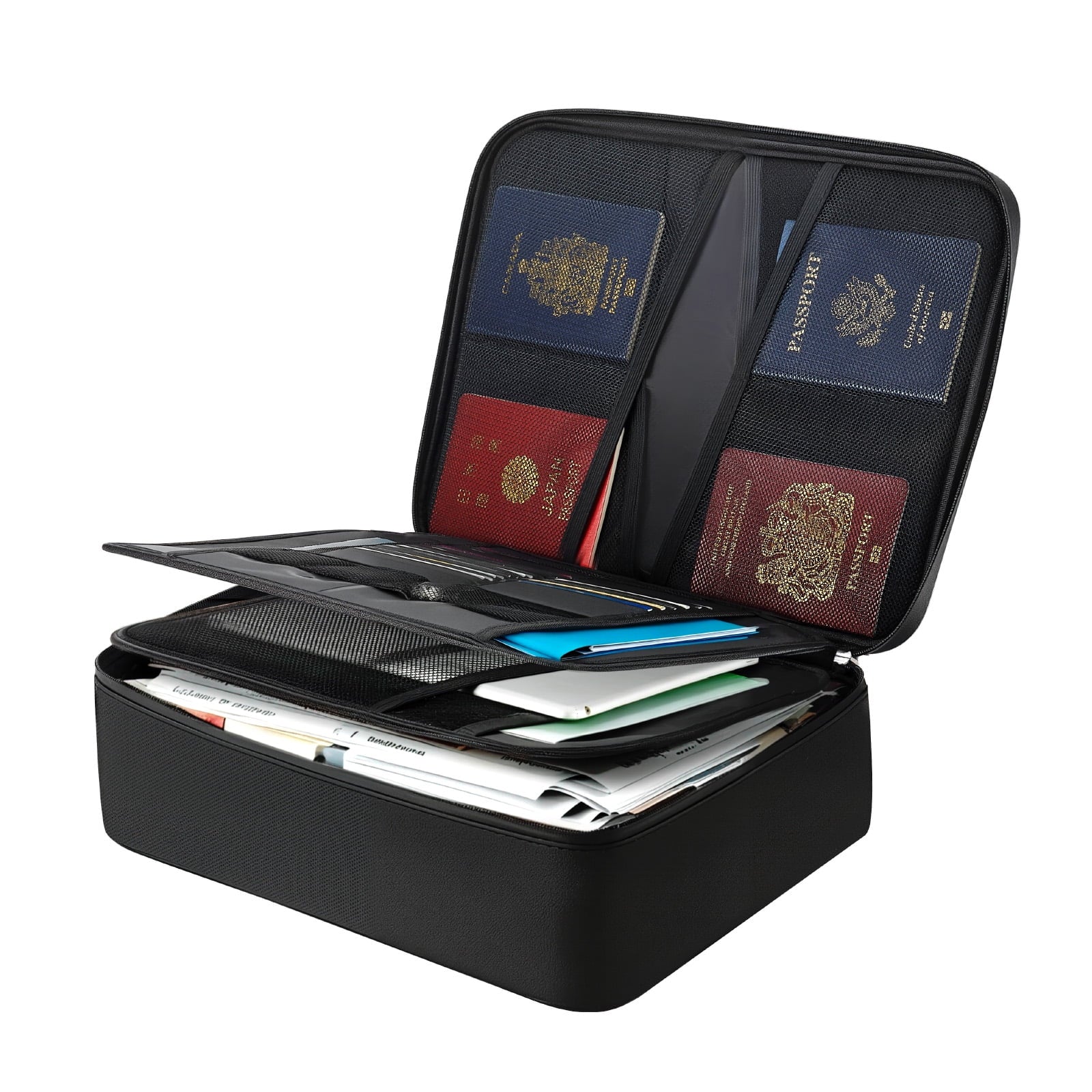 VEVOR Fireproof Document Box, 1832  Heat Insulated Fireproof & Waterproof Box with Lock, Portable Multi-Layer Home Office Travel File Storag