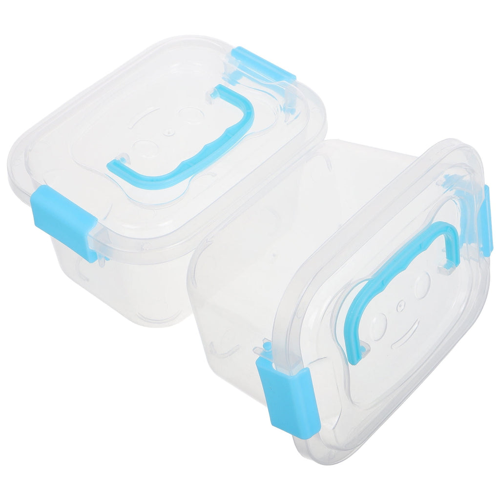 2pcs Mini Plastic Storage Bins With Lid Clear Latch Small Storage Box Stackable Organizer Container For Crafts Jewelr...