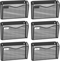 Wall File Organizer, Mesh Hanging File Organizer, Home Office Organization and Storage, 6 Single Pockets Document Mag...