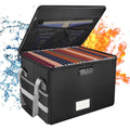 Fireproof Document Box, Water-Resistant File Organizer Box with Lock Handle Document Safe Collapsible File Cabinets f...
