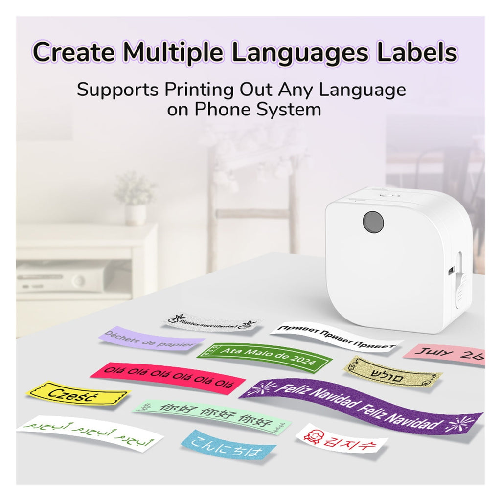Label Maker Machine Sticky Label Fabric Iron-on Clothing Label Satin Ribbon Rechargeable Bluetooth Inkless Label Maker - Image 3