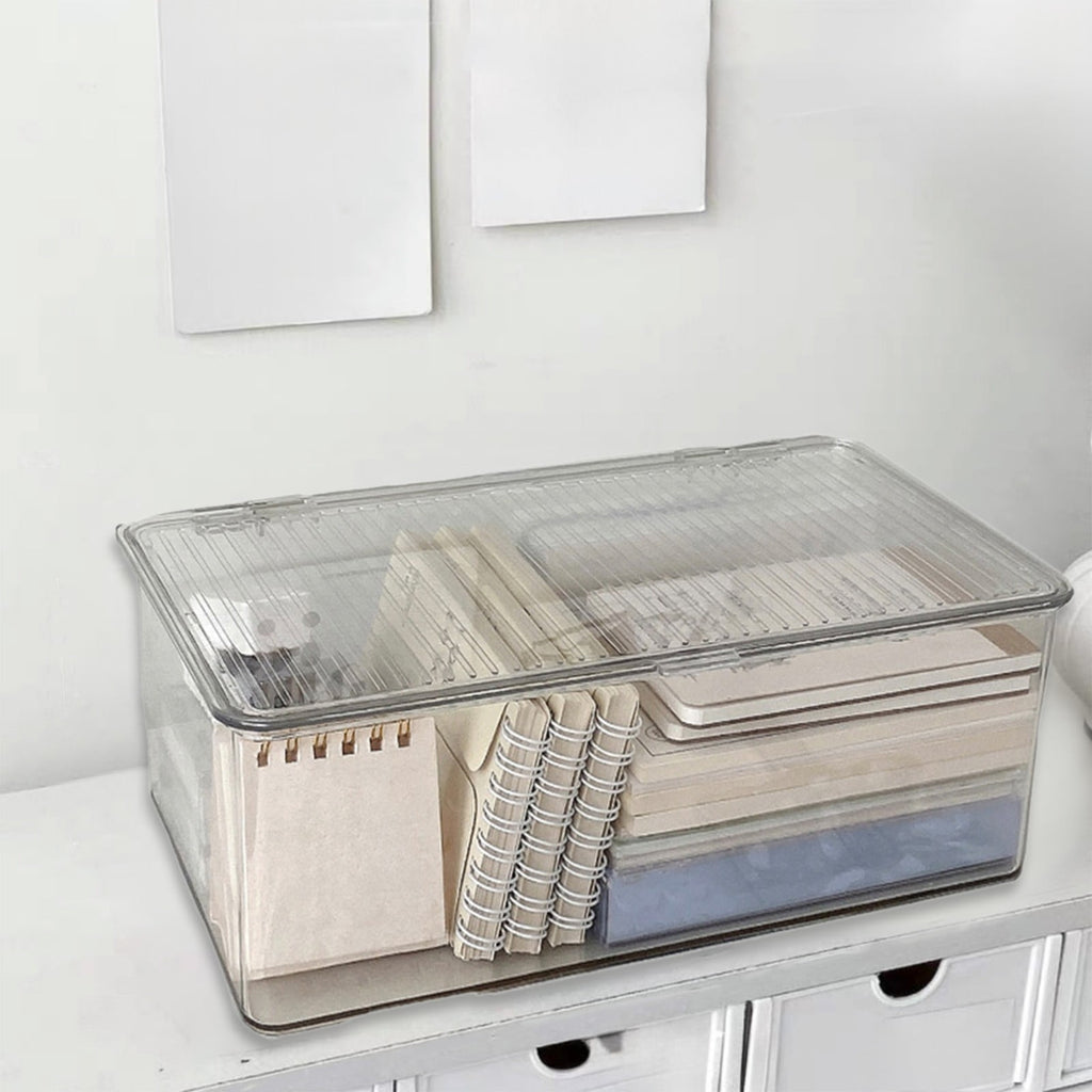 Small Stackable Storage Bins with Hinged Lid, Acrylic Organizer Box, Clear Storage Box, Cosmetic Case for Home, Office - Image 2