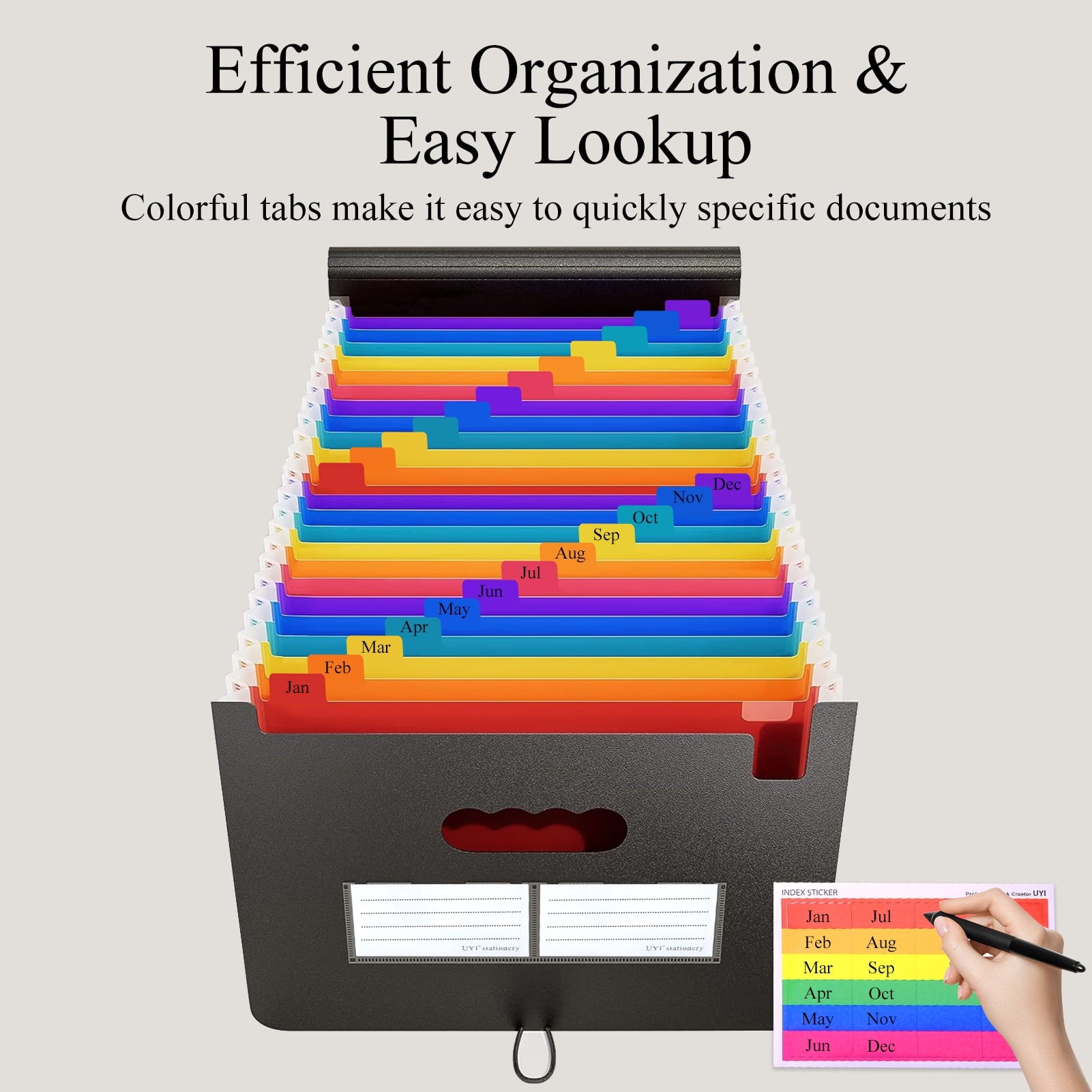 25 Accordion File Organizer, Expanding File Folder with Labels, Portable Letter A4 Size Paper Document Receipt Organi... - Image 4