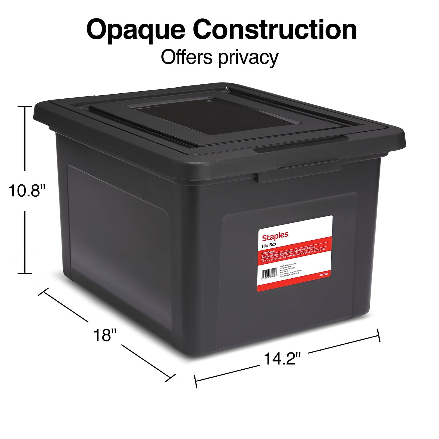 File Box Plastic File Box Snap Letter/Legal Size Black (140169/140140) - Image 5