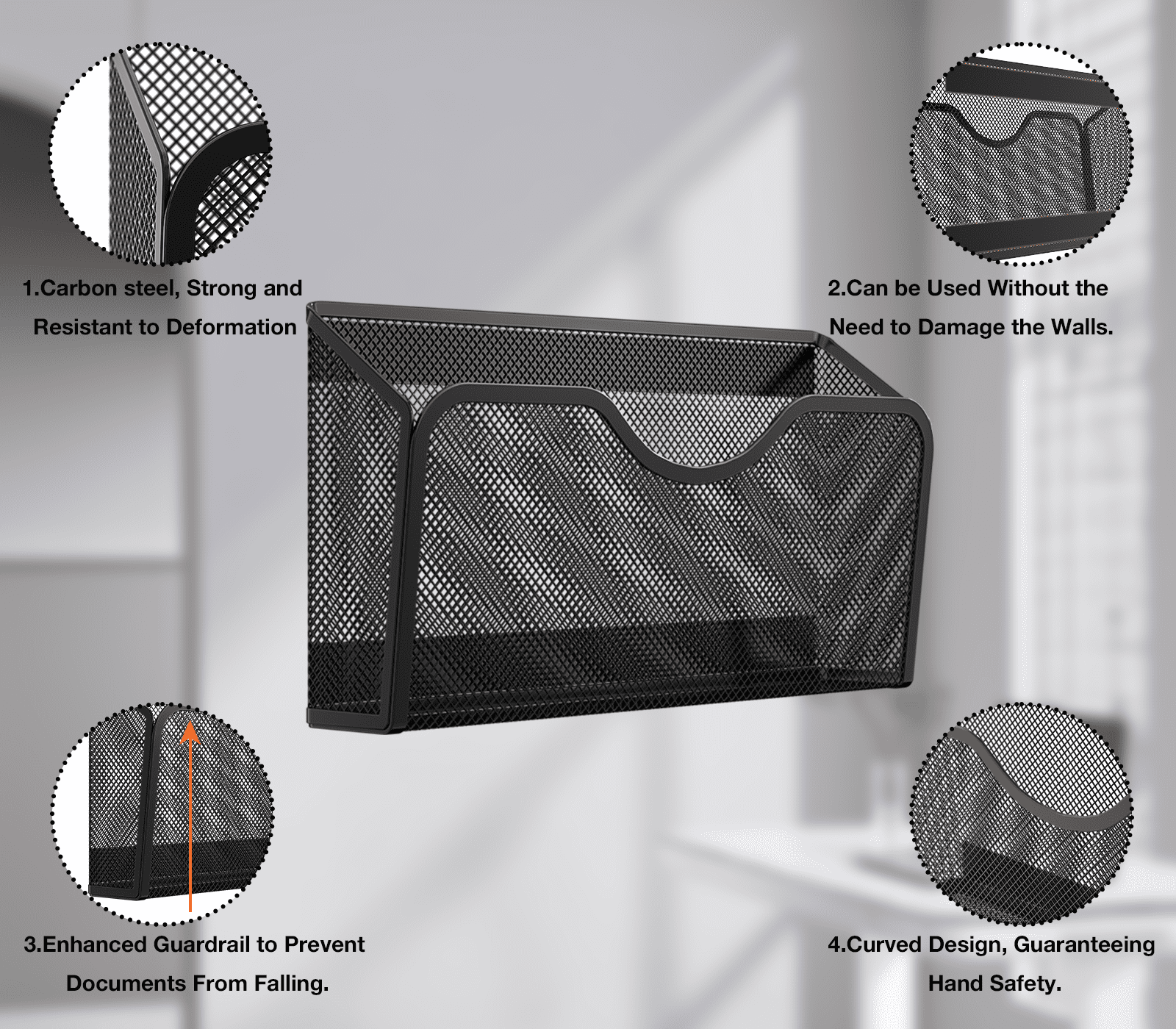 Paper Mail Organizer No Drilling Magazine Paper Document / Hanging Organizer - Image 3