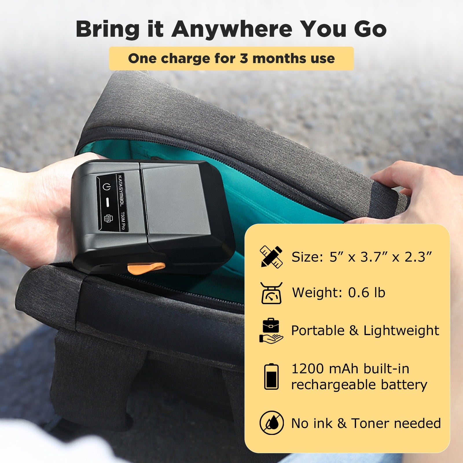 T50M Pro Bluetooth Label Maker Machine with 3 Tapes, Versatile App with 40 Fonts and 450+ Icons, Black - Image 3