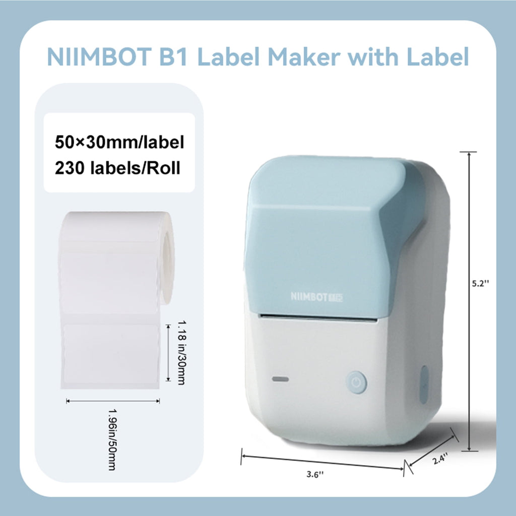 NIIMBOT B1 Label Makers, 2 Inch Bluetooth Label Maker Auto Identification Portable Label Printer (Cyan) - Image 3