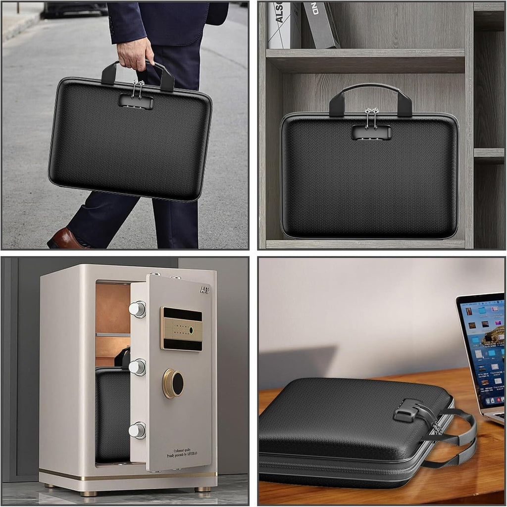 Fireproof Document Box, Fireproof File Organizer with Lock,ANUNU Hard-Shell Case Fireproof Document Box with 13 Pocket Accordion File Folder - Image 2