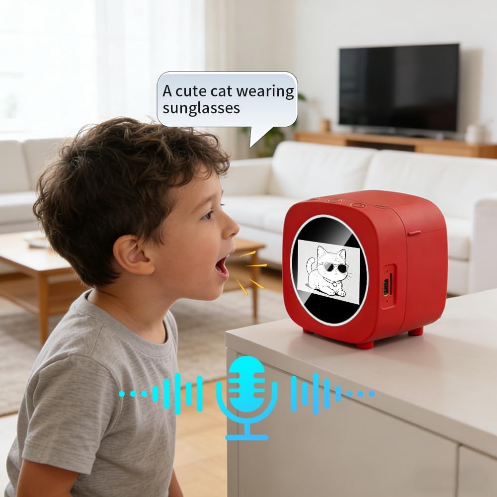 Smart Voice Sticker Printer with Screen, Portable Inkless Thermal Label Maker, Mini Rechargeable DIY Sticker Machine for Home, School & Offi - Image 4